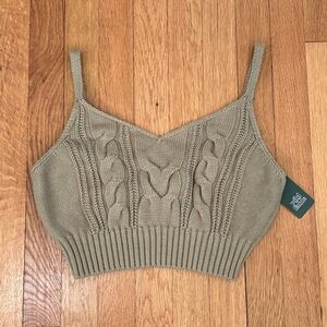NWT Wild Fable Cable Knit Sweater Cropped Tank Top
